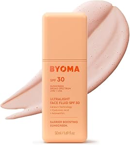 BYOMA SPF 30 Face Fluid - Ultra-Lightweight Facial Sunscreen for All Skin Tones - Luminous