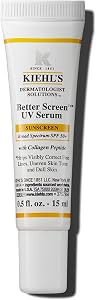 Kiehl's Better Screen UV Serum SPF 50+, Invisible Facial Sunscreen with Collagen Peptide,