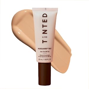Live Tinted Hueguard Tinted Sunscreen SPF 50 - Mineral Sunscreen for Face, Skin Tint with