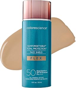 Colorescience Total Protection Face Shield Flex SPF 50, Tone-Adapting Buildable Coverage w